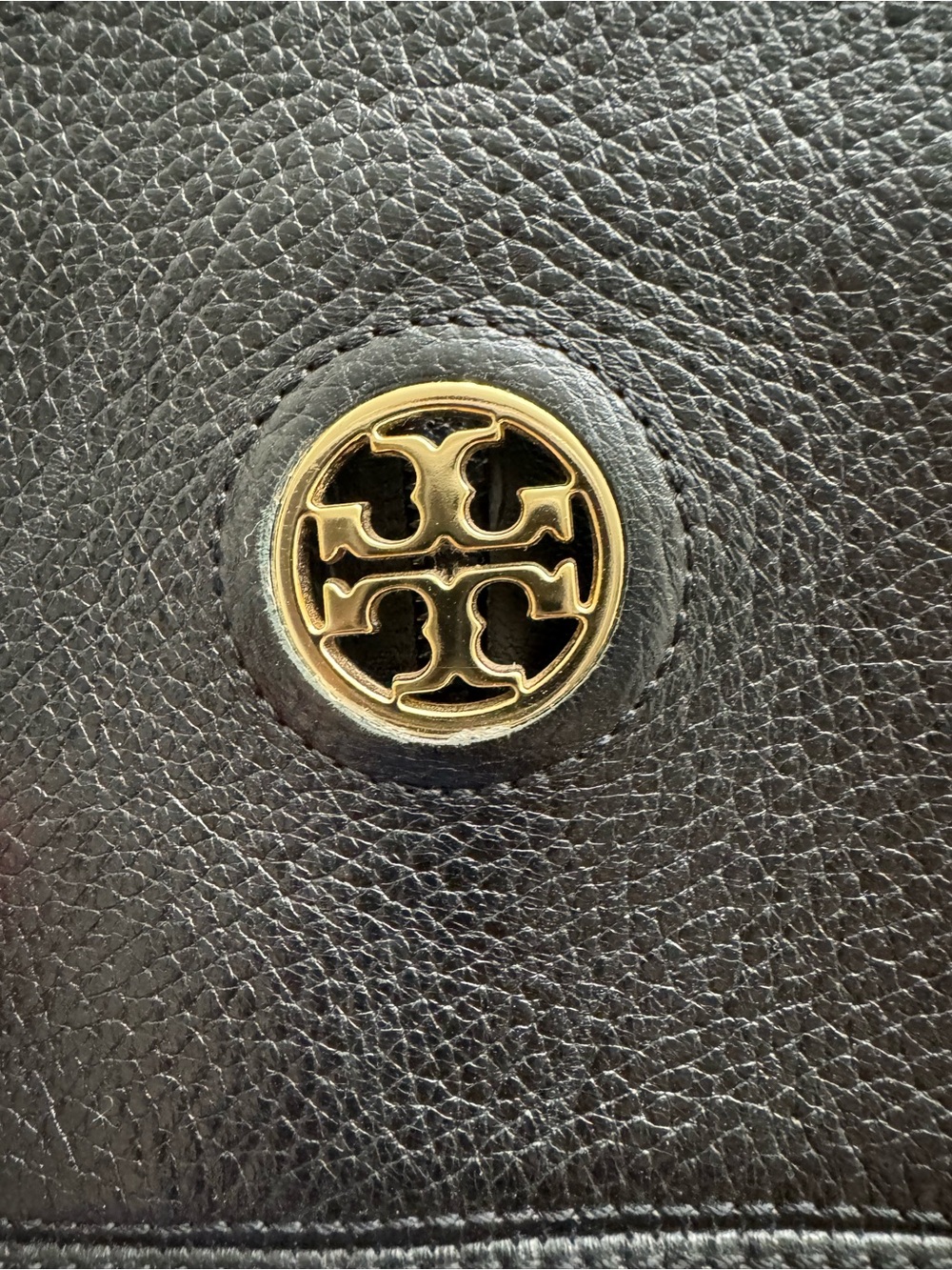 Tory Burch Black Tall Boots with Gold Logo - Picture 3 of 7